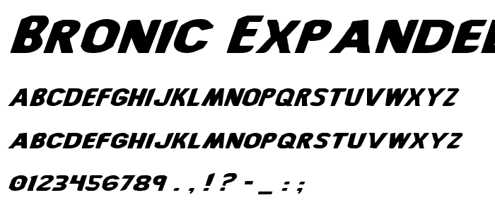 Bronic Expanded Italic font